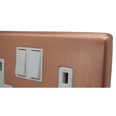 Timeless Classic Brushed Copper Cooker Control (45 Amp Double Pole Switch and 13 Amp Socket)