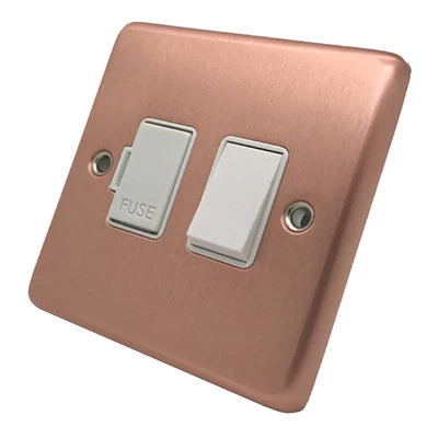 Timeless Classic Brushed Copper Switched Fused Spur