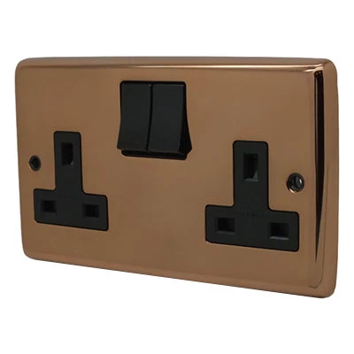 Timeless Classic Copper Bronze Switched Plug Socket