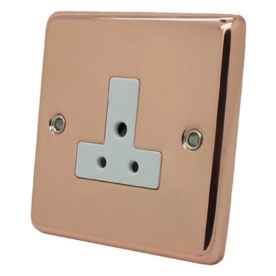 Timeless Classic Polished Copper Round Pin Unswitched Socket (For Lighting)