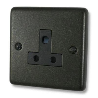 Timeless Black Graphite Round Pin Unswitched Socket (For Lighting)