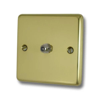 Timeless Polished Brass Satellite Socket (F Connector)
