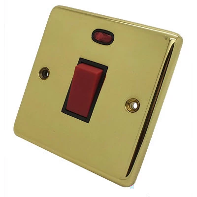 Timeless Polished Brass Cooker (45 Amp Double Pole) Switch
