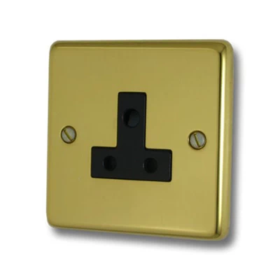 Timeless Polished Brass Round Pin Unswitched Socket (For Lighting)