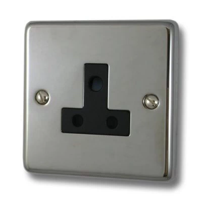 Timeless Polished Chrome Round Pin Unswitched Socket (For Lighting)