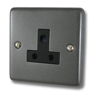 Timeless Dark Pewter Round Pin Unswitched Socket (For Lighting)