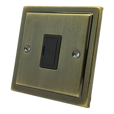 Deco Antique Brass Unswitched Fused Spur