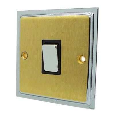 Doublet Satin Brass / Polished Chrome Edge Intermediate Light Switch