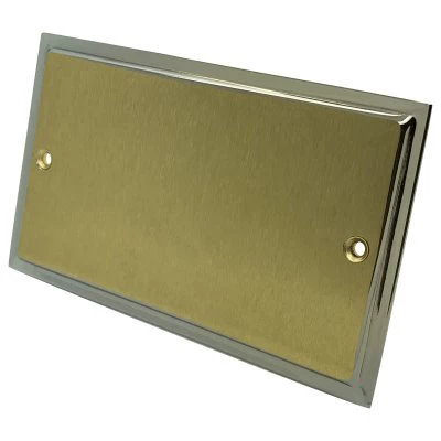 Doublet Satin Brass / Polished Chrome Edge Blank Plate