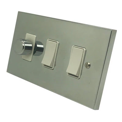 Edward Polished Chrome Dimmer and Light Switch Combination