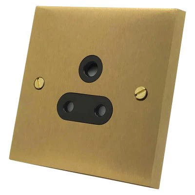 Edward Satin Brass Round Pin Unswitched Socket (For Lighting)