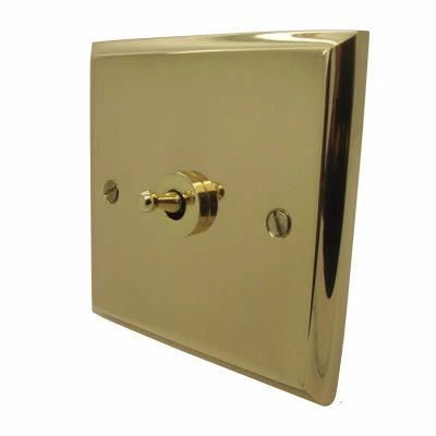 Style Polished Brass Round Pin Unswitched Socket (For Lighting)