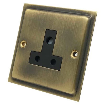 Nouveau Antique Round Pin Unswitched Socket (For Lighting)