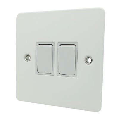 Flat White Intermediate Switch and Light Switch Combination