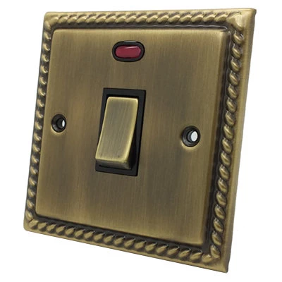 Rope Edge Antique Brass 20 Amp Switch
