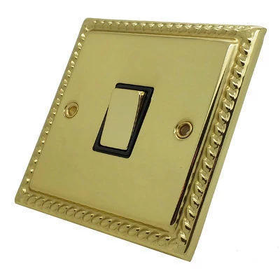 Rope Edge Polished Brass Light Switch