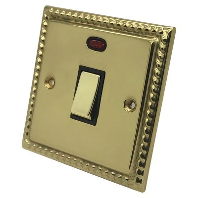 Rope Edge Polished Brass 20 Amp Switch