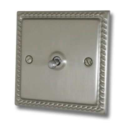 Rope Edge Satin Nickel Toggle (Dolly) Switch