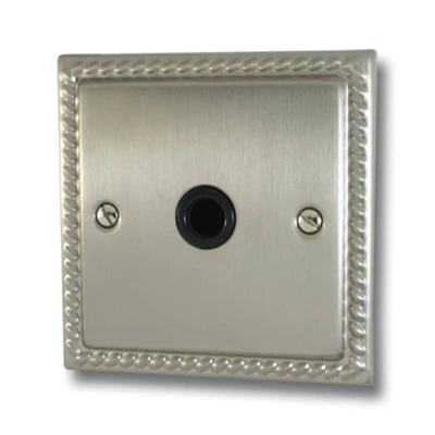 Rope Edge Satin Nickel Flex Outlet Plate