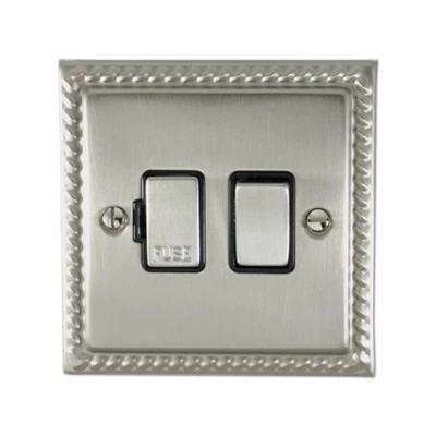 Rope Edge Satin Nickel Switched Fused Spur