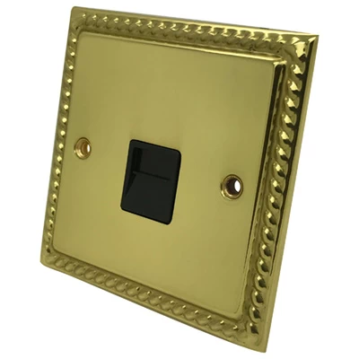 Rope Edge Classic Polished Brass Telephone Extension Socket