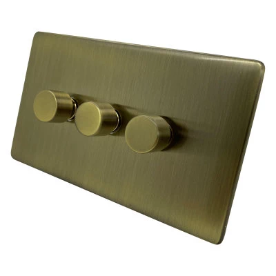 Trim Rounded Antique Brass LED Dimmer