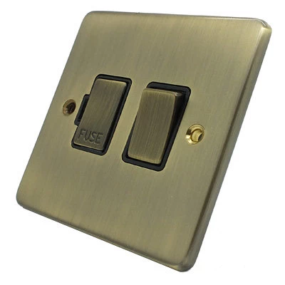 Trim Rounded Antique Brass Switched Fused Spur