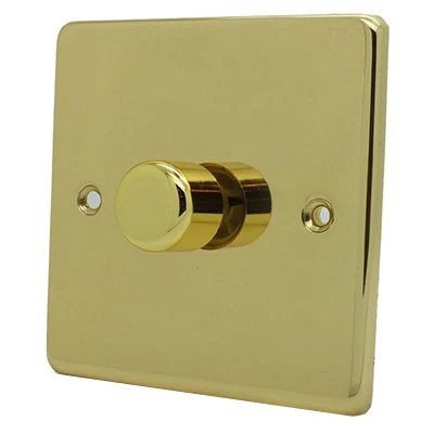 Trim Rounded Polished Brass Intelligent Dimmer