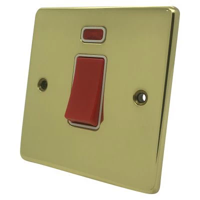 Trim Rounded Polished Brass Cooker (45 Amp Double Pole) Switch