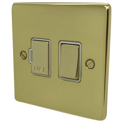 Trim Rounded Polished Brass Switched Fused Spur