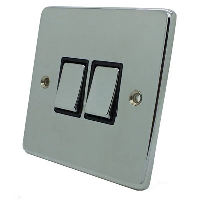 Trim Rounded Polished Chrome Intermediate Switch and Light Switch Combination