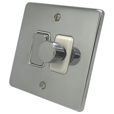 Trim Rounded Polished Chrome Dimmer and Light Switch Combination