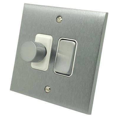 Trim Satin Chrome Dimmer and Light Switch Combination