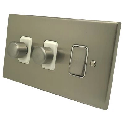 Trim Satin Nickel Dimmer and Light Switch Combination