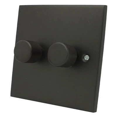 Trim Silk Bronze LED Dimmer and Push Light Switch Combination