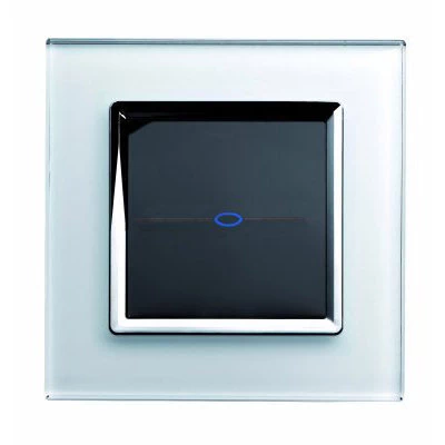 RetroTouch Crystal White Glass with Chrome Trim Touch Light Switch - Wireless