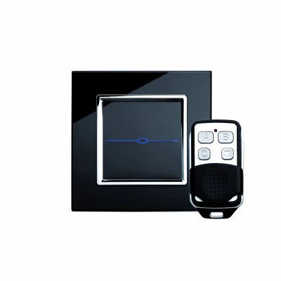 RetroTouch Crystal Black Glass with Chrome Trim Touch Light Switch