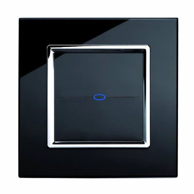 RetroTouch Crystal Black Glass with Chrome Trim Touch Light Switch - Wireless