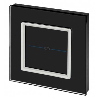 RetroTouch Crystal Black Glass with Chrome Trim Touch Light Switch
