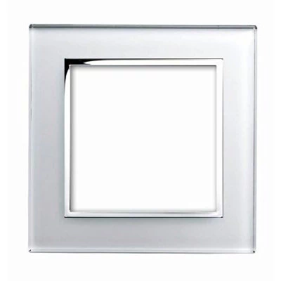 RetroTouch Crystal White Glass with Chrome Trim Modular Plate