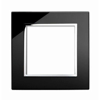 RetroTouch Crystal Black Glass with Chrome Trim Modular Plate