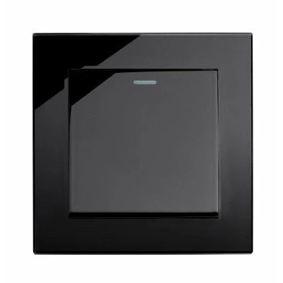 RetroTouch Crystal Black Glass Intermediate Light Switch