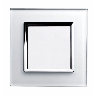RetroTouch Crystal White Glass with Chrome Trim Blank Plate