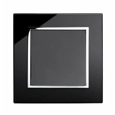 RetroTouch Crystal Black Glass Blank Plate