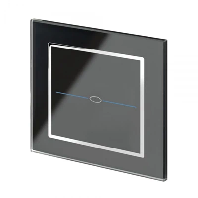 RetroTouch Crystal Black Glass with Chrome Trim 20 Amp Switch