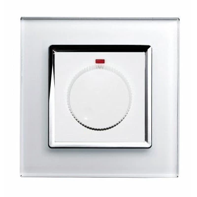 RetroTouch Crystal White Glass with Chrome Trim Rotary Dimmer