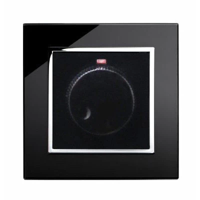 RetroTouch Crystal Black Glass with Chrome Trim Rotary Dimmer