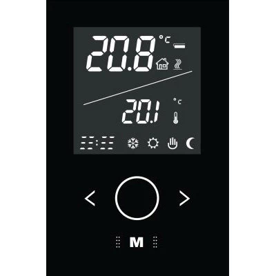 RetroTouch Crystal Black Glass Thermostat Control