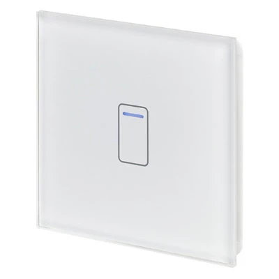 RetroTouch Crystal Crystal White Glass Touch Intermediate Light Switch