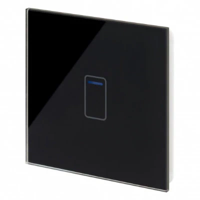 RetroTouch Crystal Crystal Black Glass Touch Intermediate Light Switch